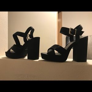 Parker & Sky satin platforms